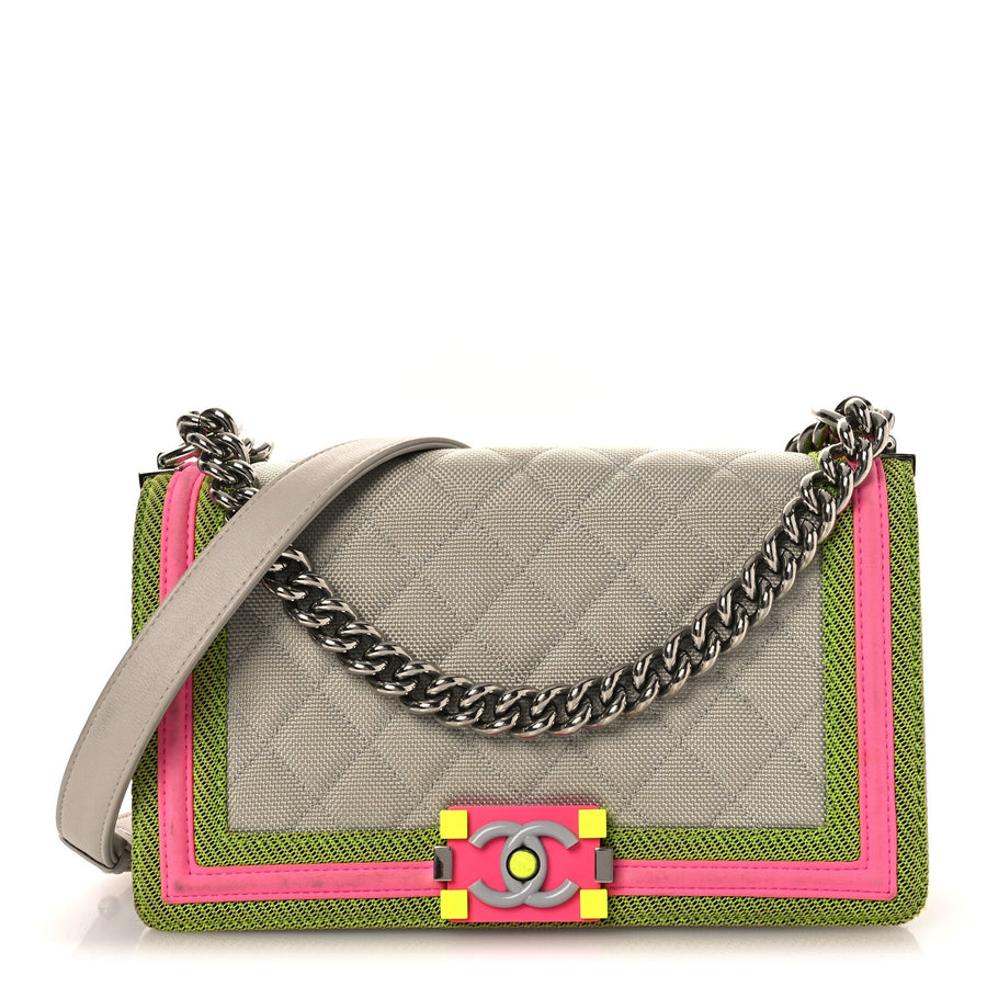 Chanel Canvas Quilted Medium Fluo Boy