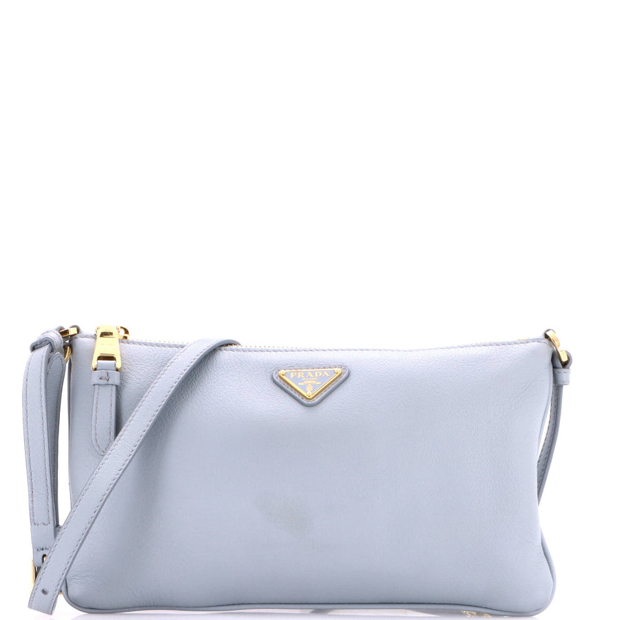 Prada Flat Zip Crossbody Bag Vitello