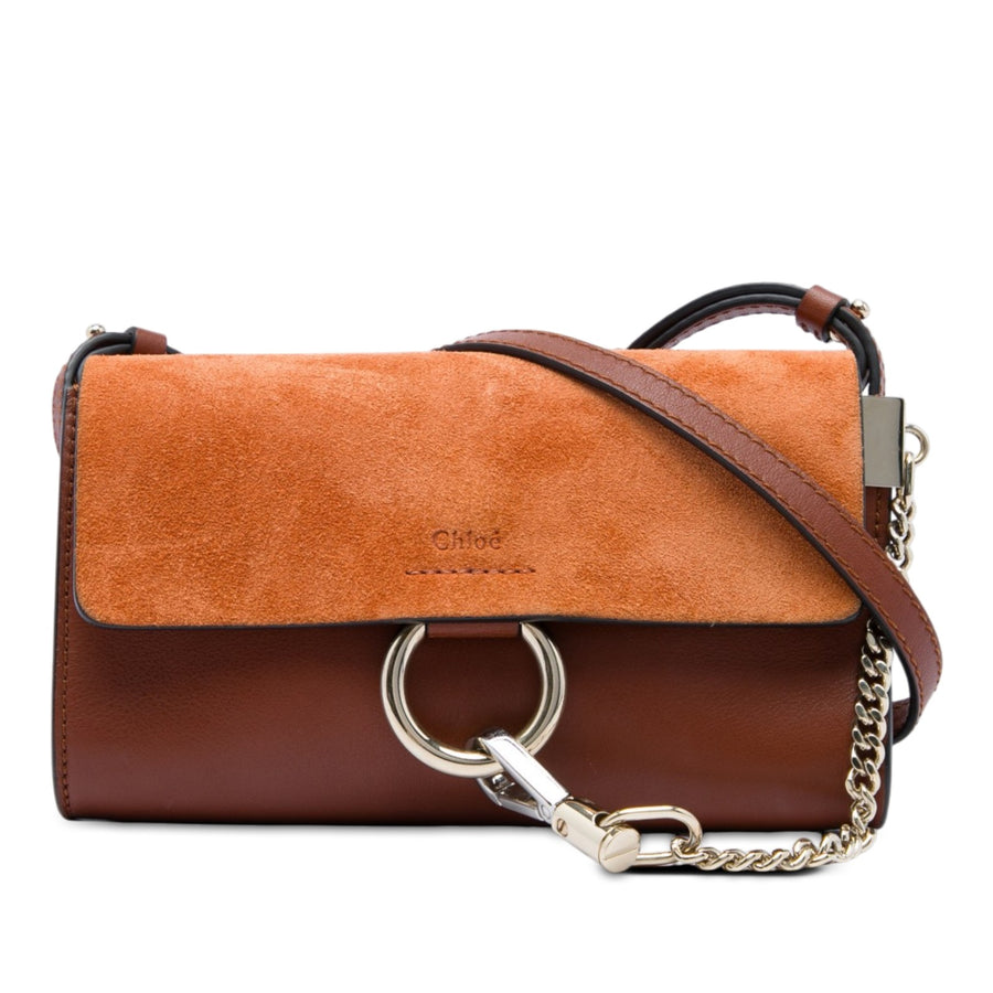 Chloé Mini Calfskin And Suede Faye Chain