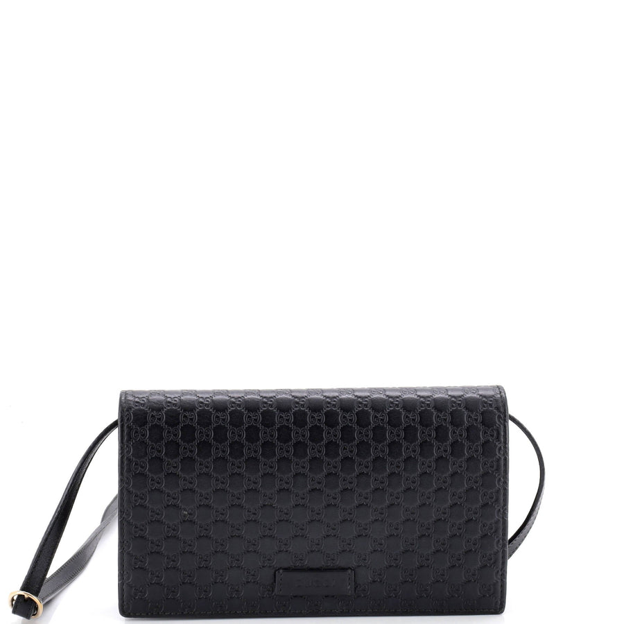 Wallet On Strap Microguccissima Leather