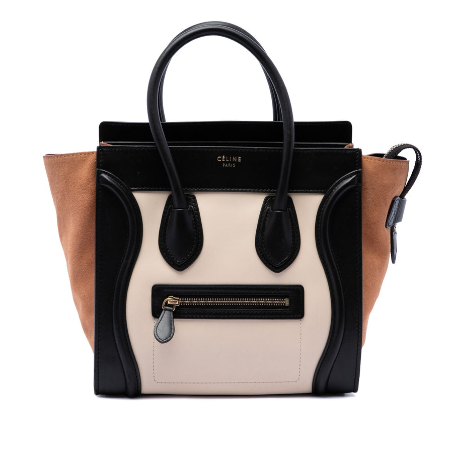 Celine Micro Tricolor Calfskin And Suede
