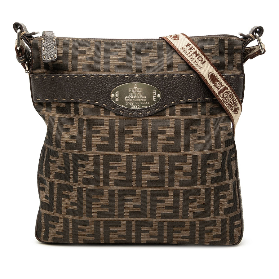 Fendi Zucca Canvas Selleria Crossbody