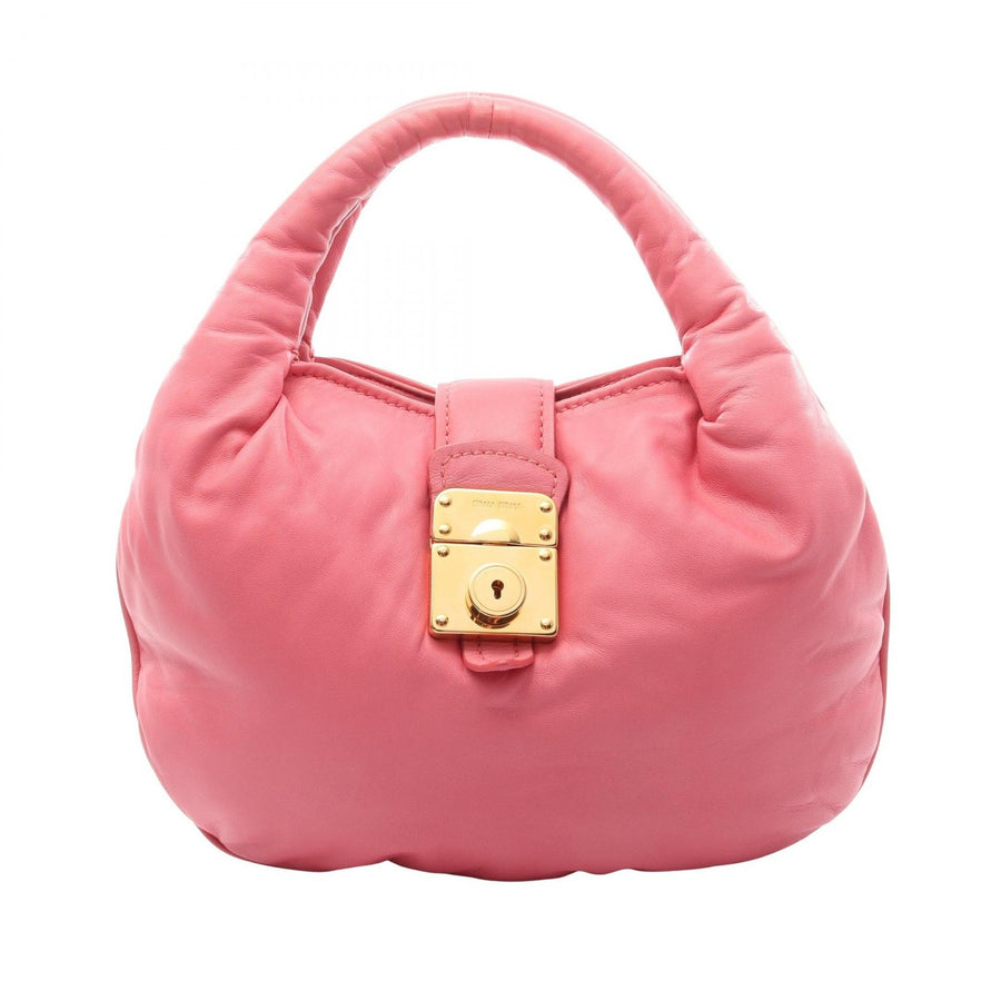 Miu Handbag Leather Pink Ghw