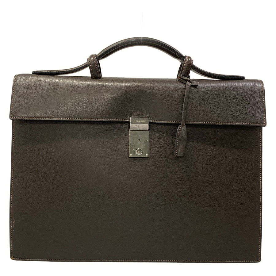 Delvaux Dark Brown Leather Business Bag