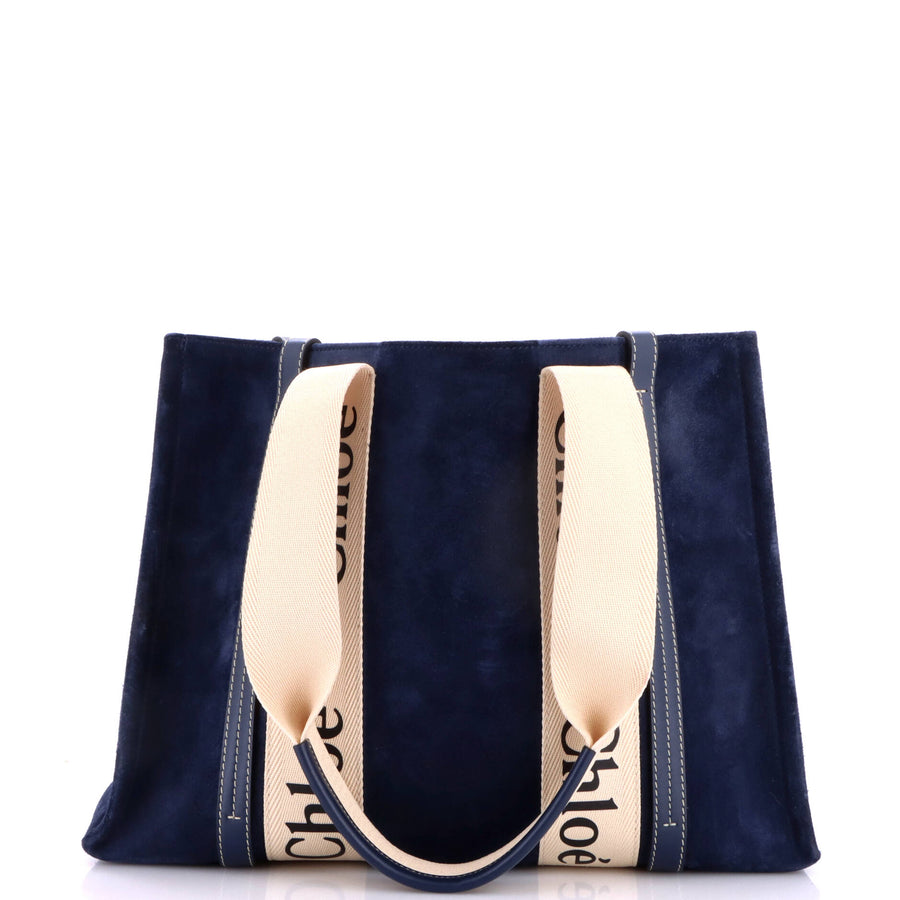 Chloe Woody Tote Suede With Canvas