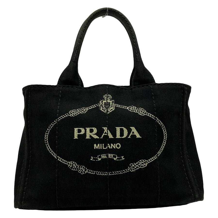 Prada Canapa Tote Bag Black Canvas