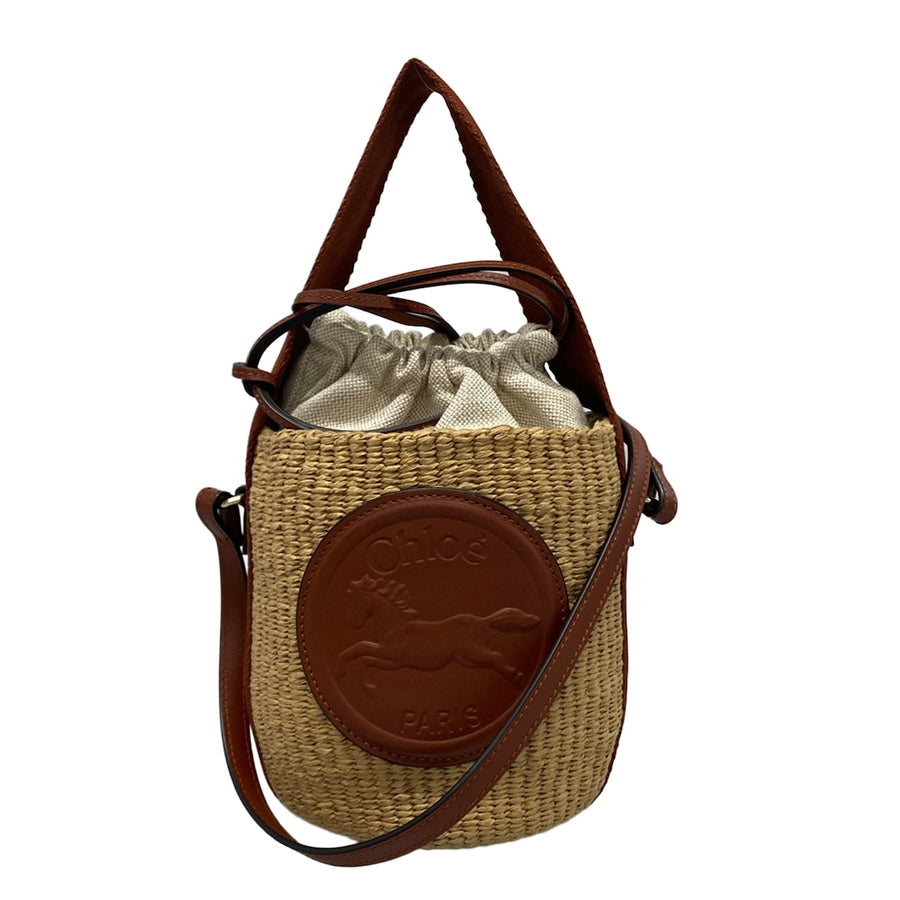 Chloe Basket Shoulder Bag Beige Dark
