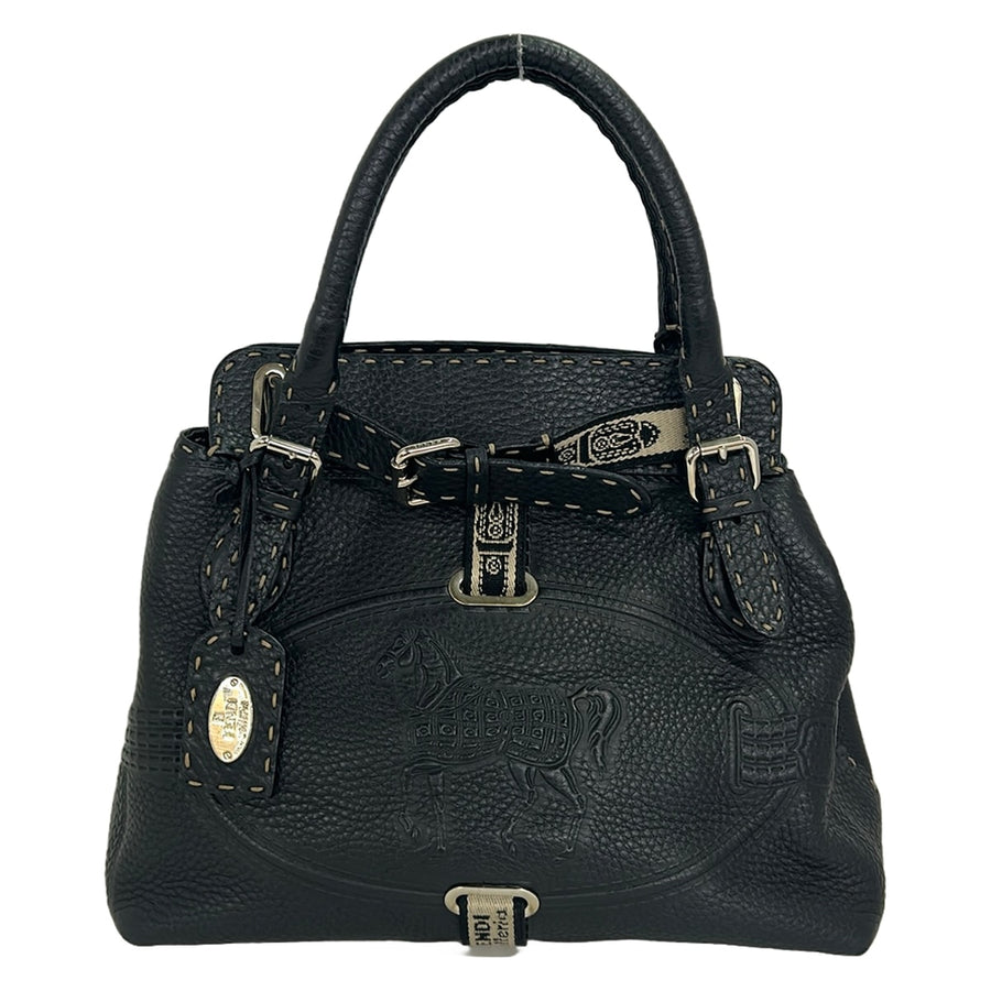 Fendi Selleria Tote Bag Black Leather