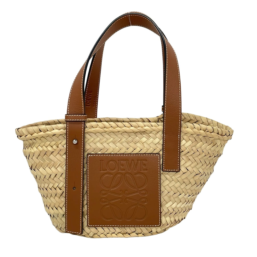 Loewe Basket Tote Bag Beige Brown Straw