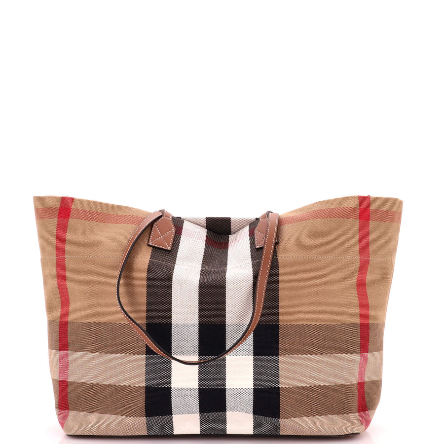 Burberry Soft Tote House Check Canvas