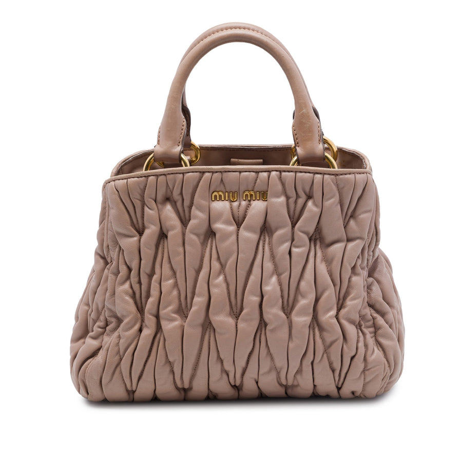Miu Matelasse Nappa Satchel Pre-