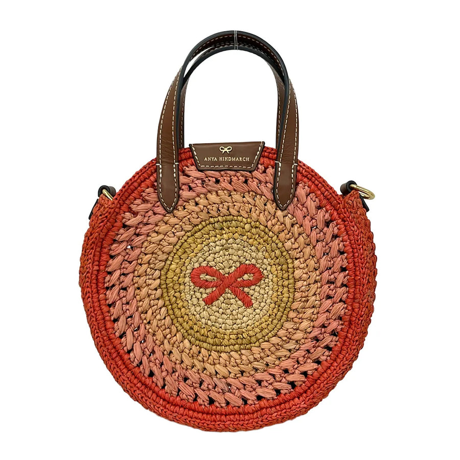 Anya Hindmarch Pink Beige Multi Raffia
