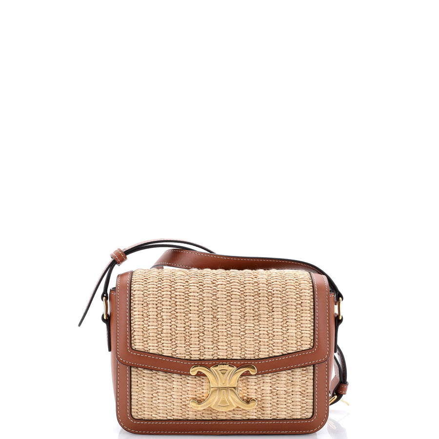 Celine Triomphe Shoulder Bag Raffia With