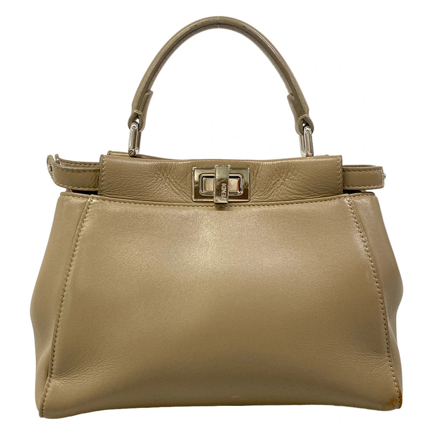 Fendi Peekaboo Iconic Small Beige Nappa