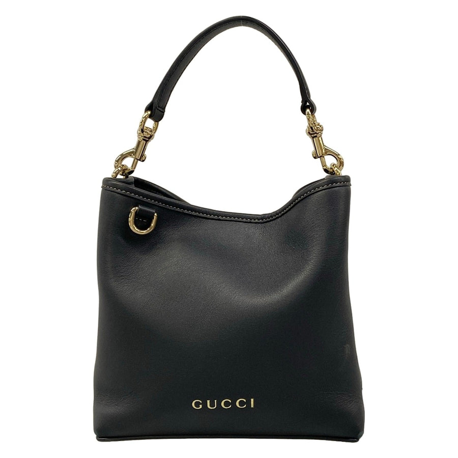 Gucci Gg Emblem Small Bucket Bag Black