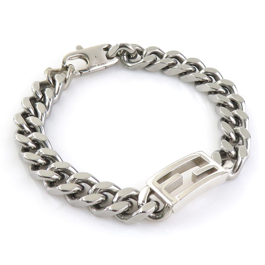 Fendi Chain Bracelet Silver Metal -