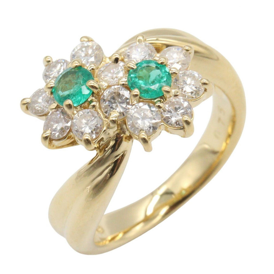 Jewelry Emerald Diamond Ring 18Kyg
