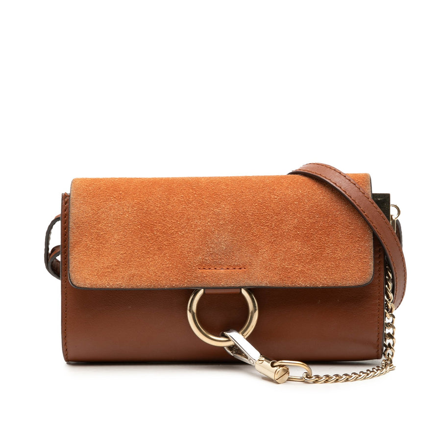 Chloé Mini Calfskin And Suede Faye Chain