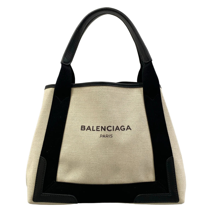Balenciaga Navy Cabas S Cream Black