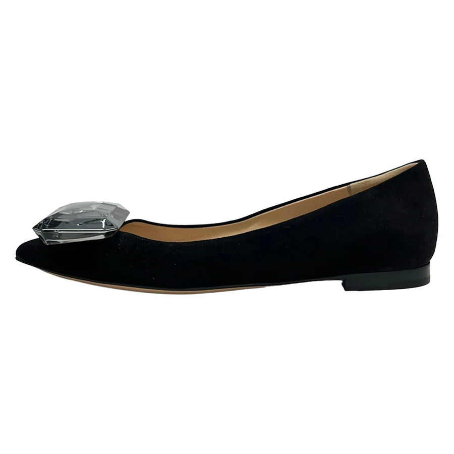 Gianvito Rossi Black Gray Suede Plastic
