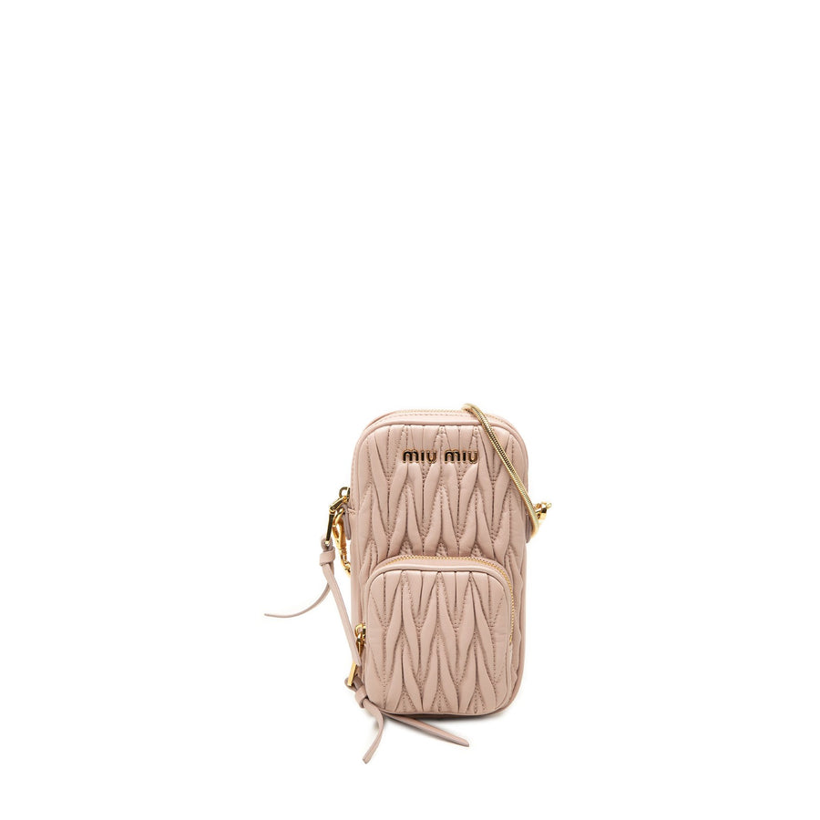 Miu Matelasse Nappa Phone Holder