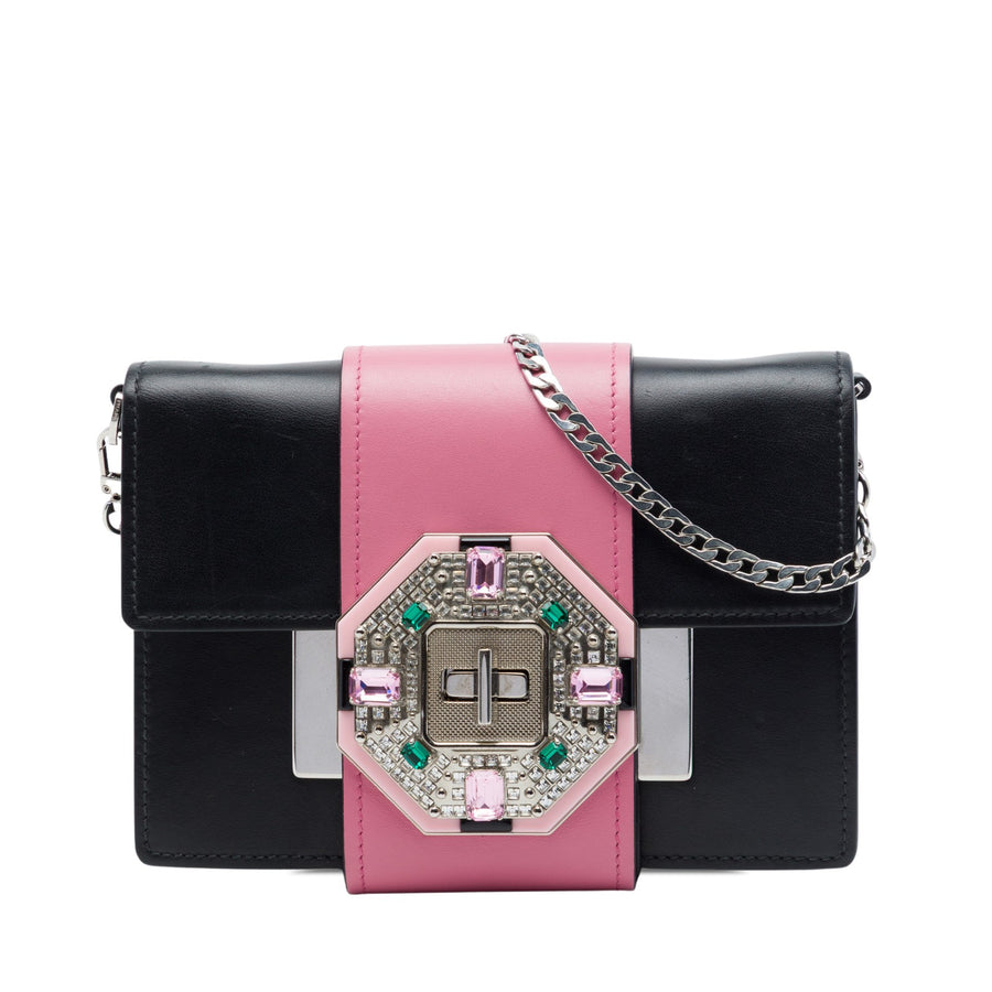 Prada City Calf Crystal Embellished