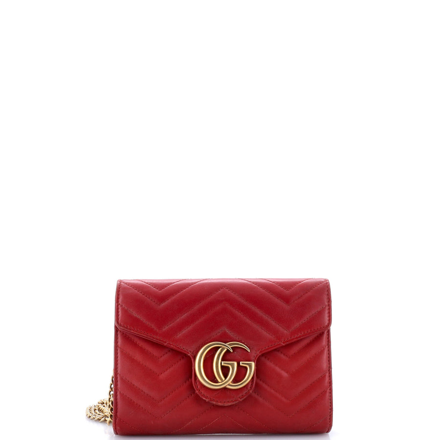 Gucci Gg Marmont Chain Wallet Matelasse