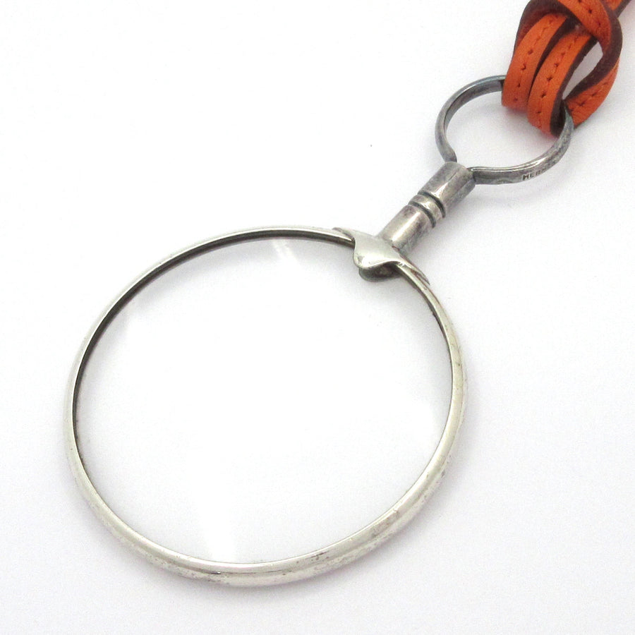 Hermes Silver Orange Hardware Leather