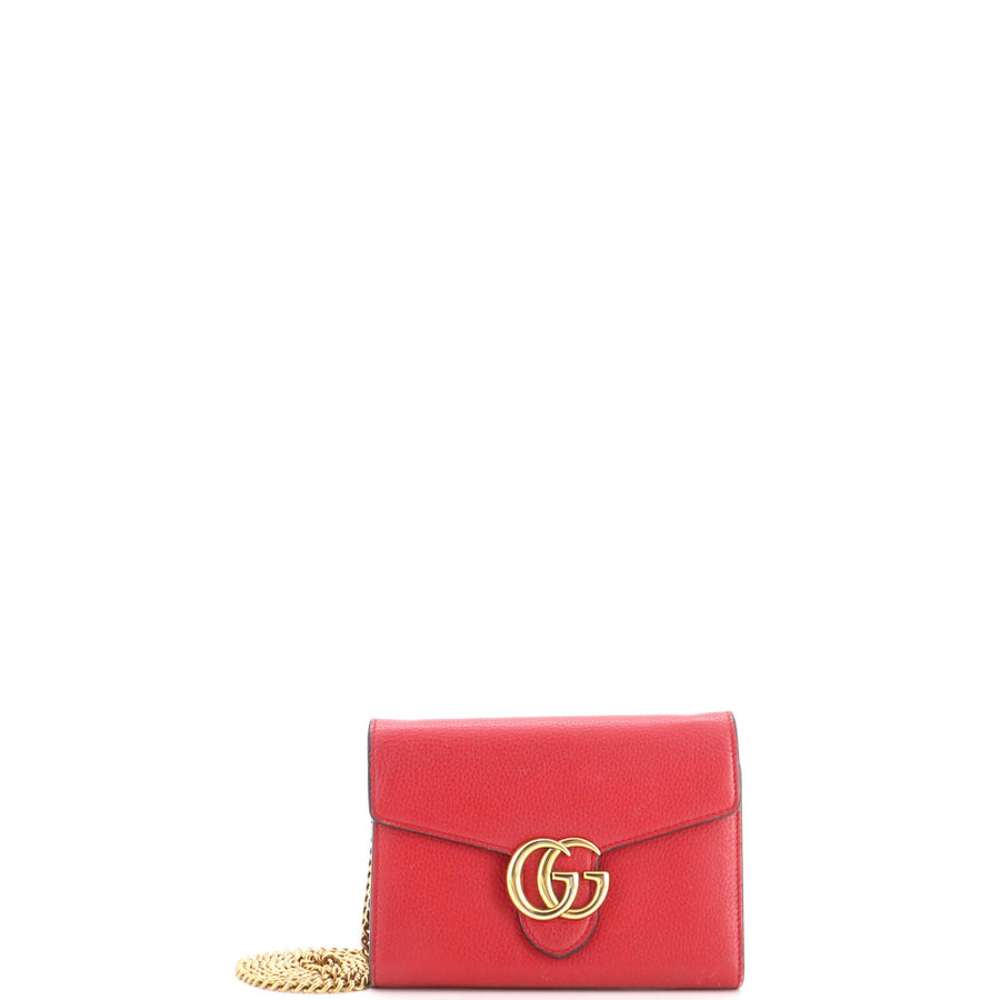 Gucci Gg Marmont Chain Wallet Leather