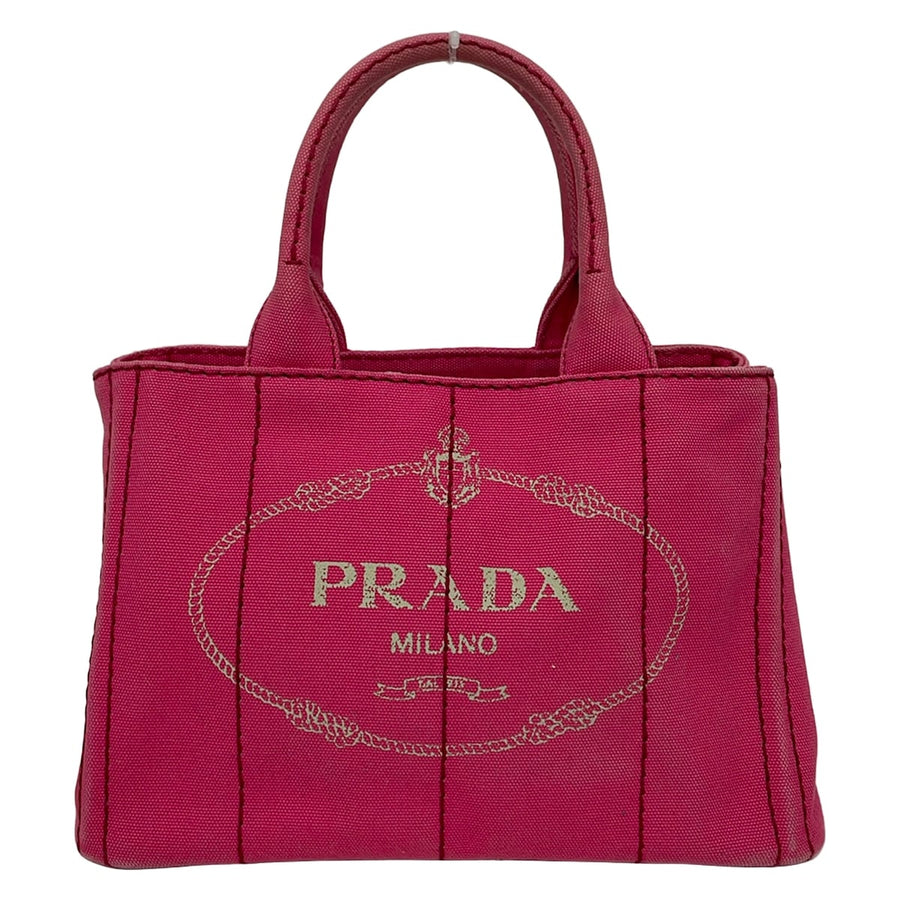 Prada Canapa Tote Bag Pink Canvas