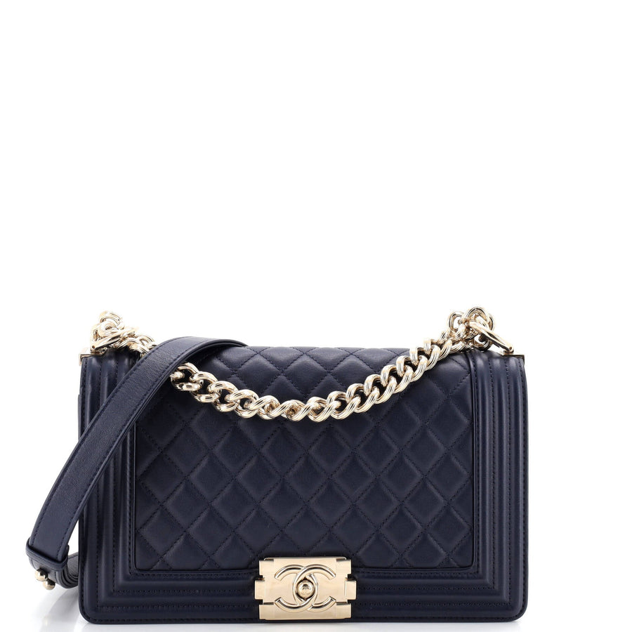 Chanel Boy Flap Bag Quilted Lambskin Old