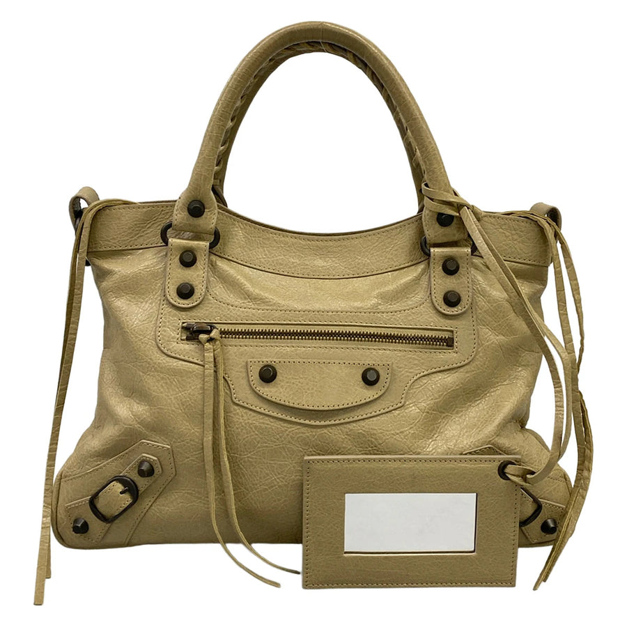 Balenciaga The Town Beige Leather