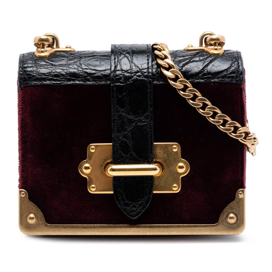 Prada Micro Croc Embossed Leather