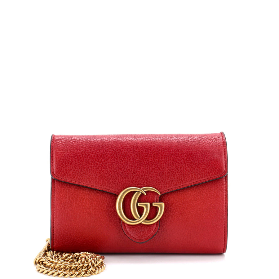 Gucci Gg Marmont Chain Wallet Leather