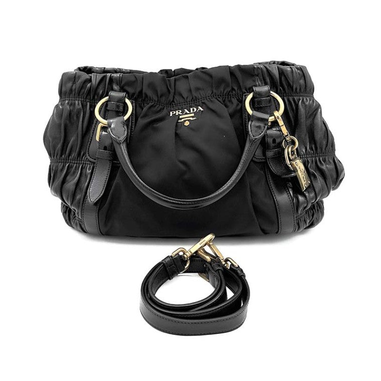 Prada Napa Gaufré Tote And Shoulder Bag