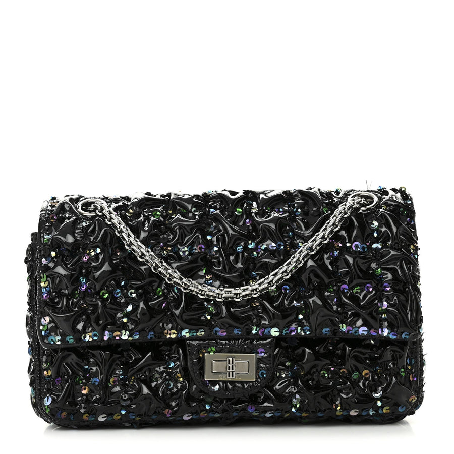 Chanel Patent Sequin Crystal Ruched 2.55