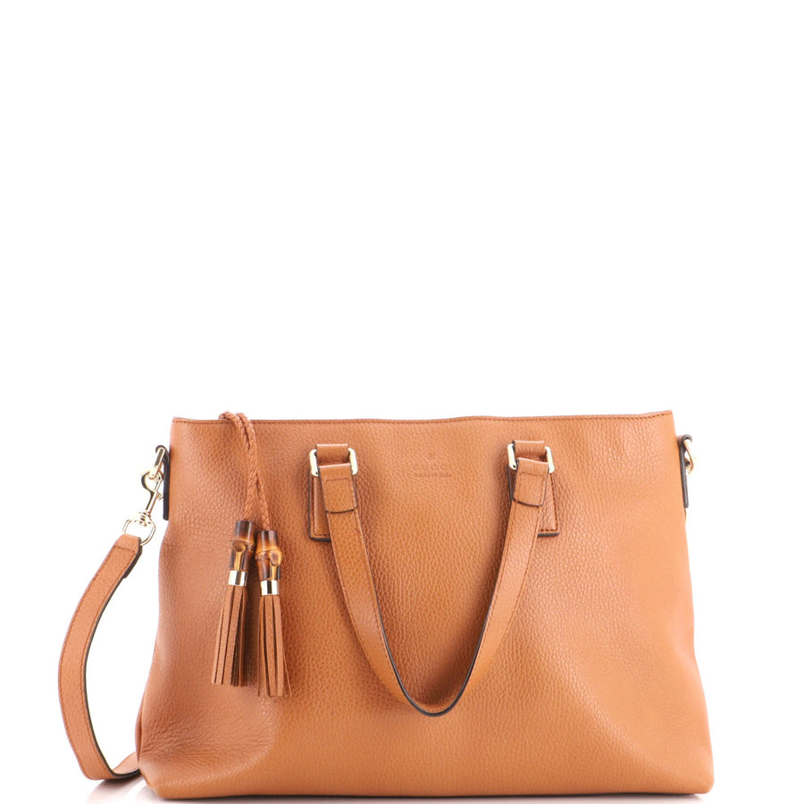 Gucci Bamboo Tassel Convertible Zip Tote