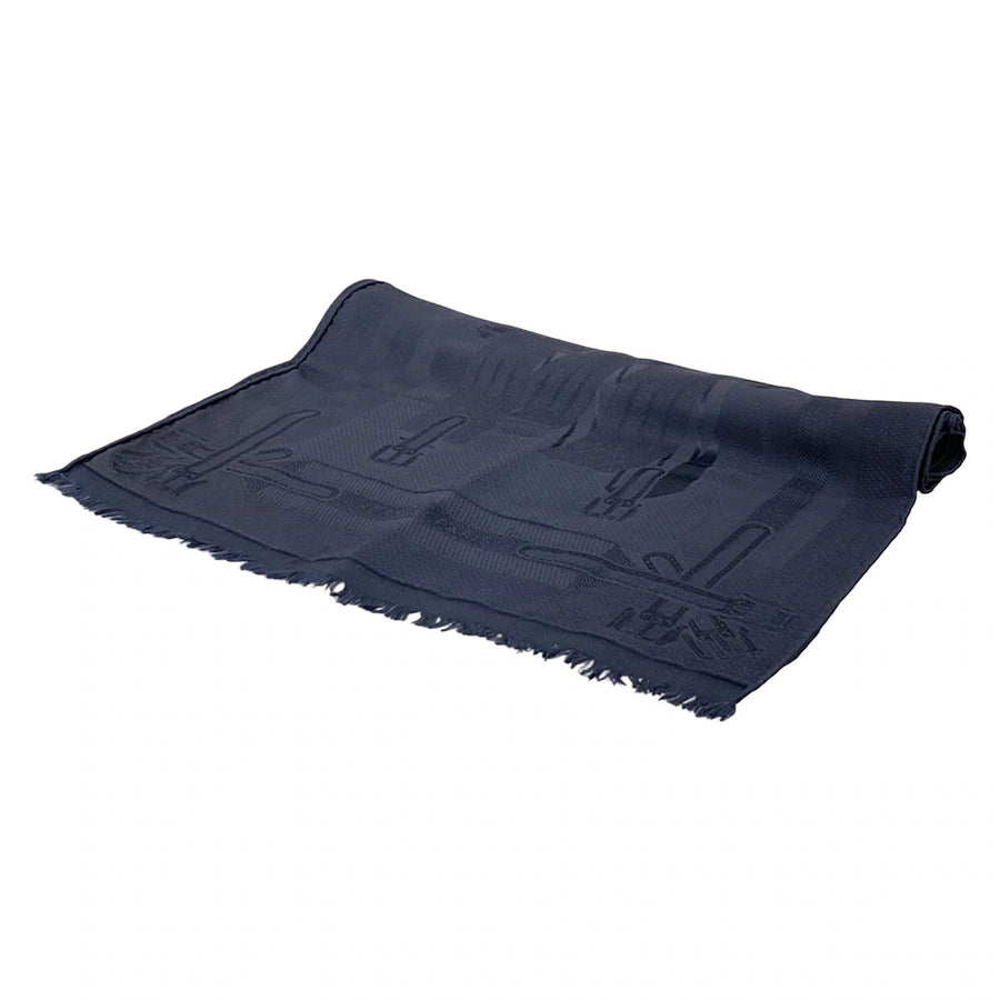 Hermes Coaching Ankle/Navy Silk Scarf