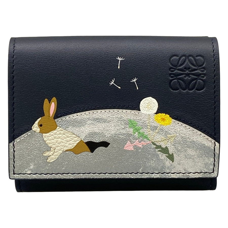 Loewe Trifold Wallet Dark Navy Silver