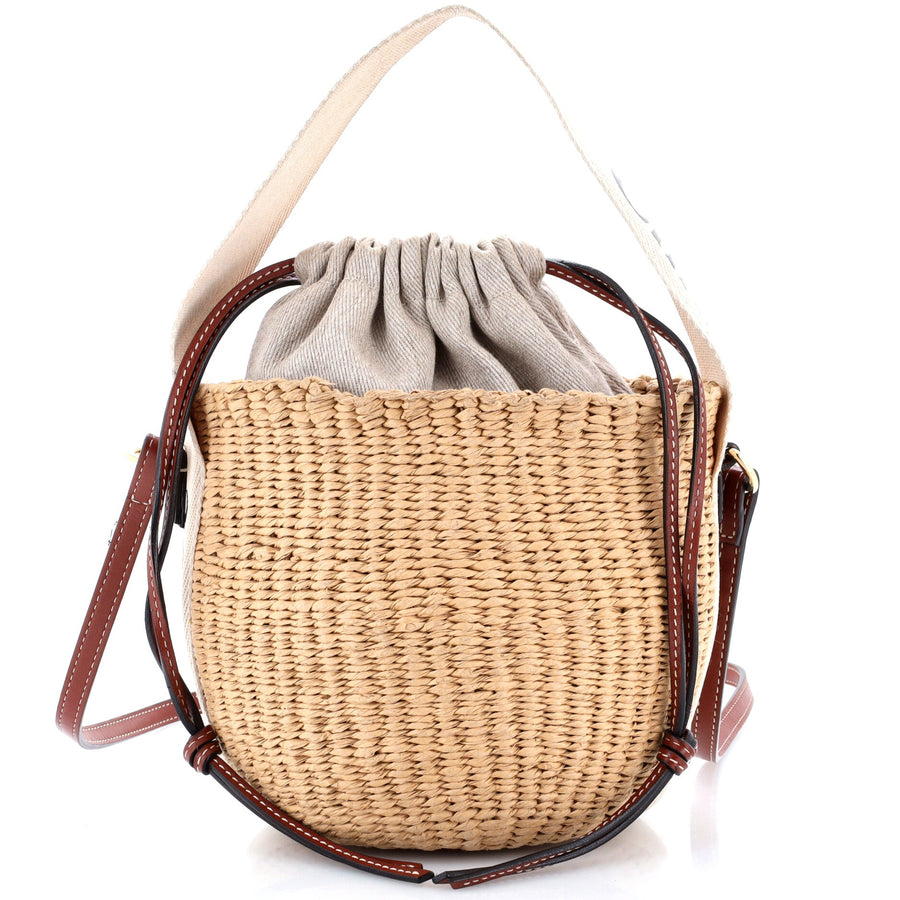 Chloe Woody Basket Tote Woven Raffia
