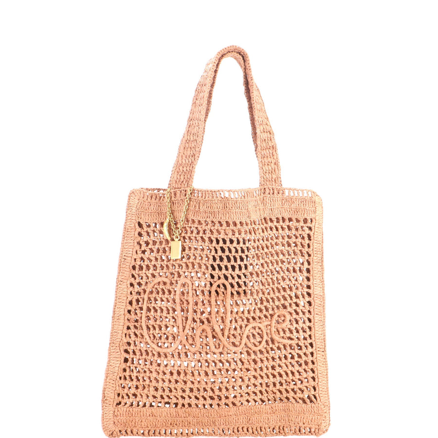 Chloe Summer Banana Tote Woven Raffia