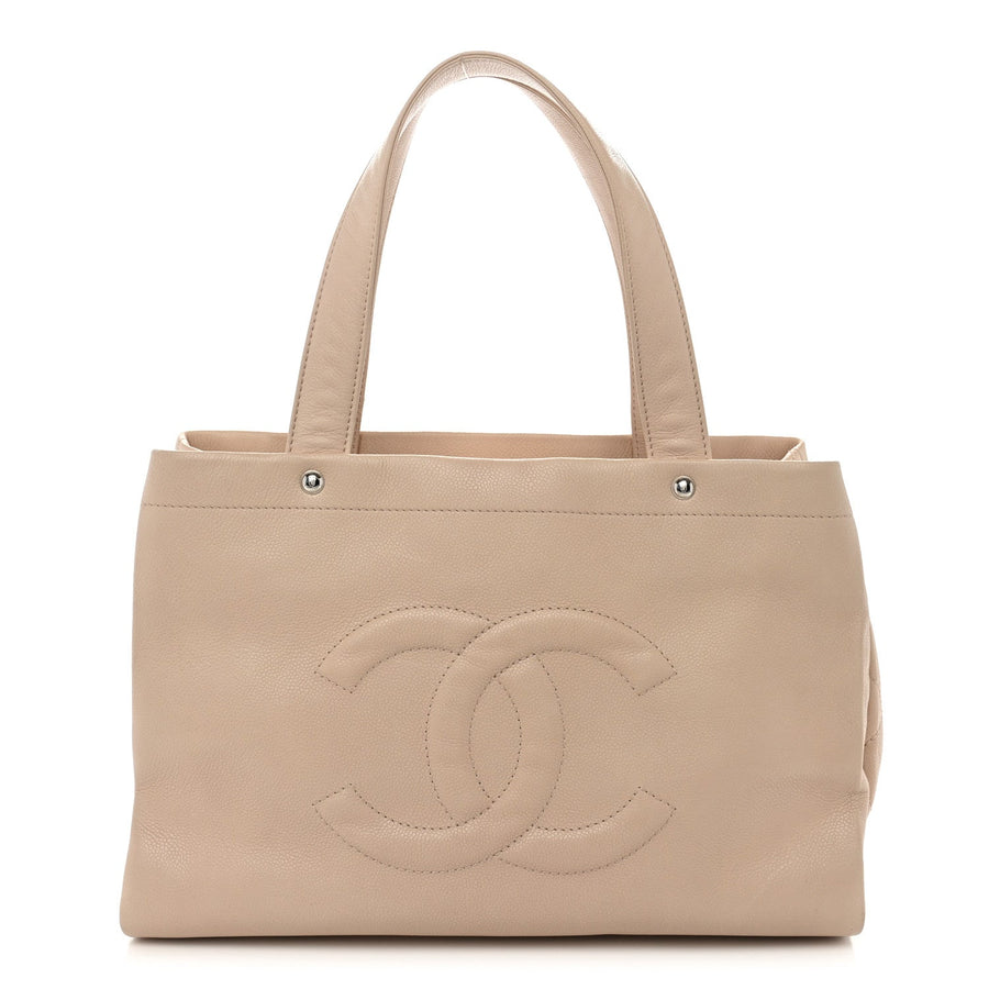 Chanel Caviar Cc Tote Beige