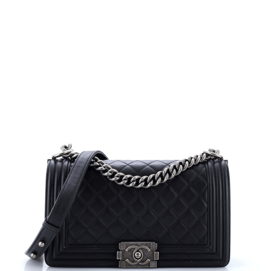Chanel Boy Flap Bag Quilted Lambskin Old