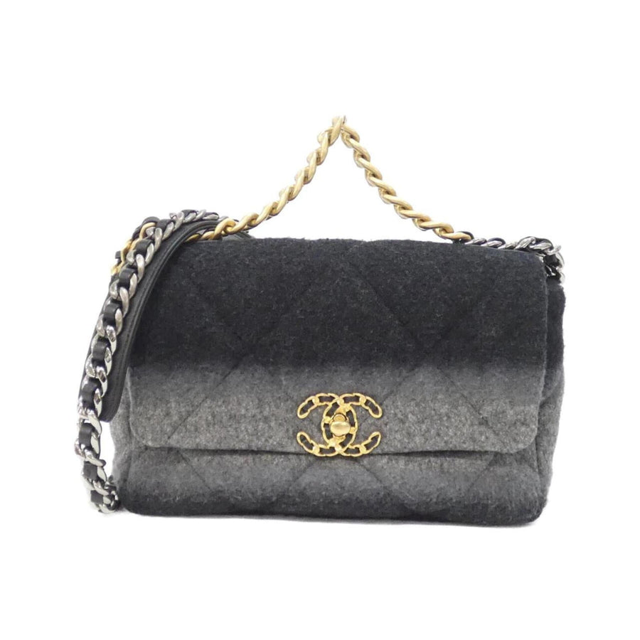 Chanel 19 Flap Bag Quilted Wool Medium
