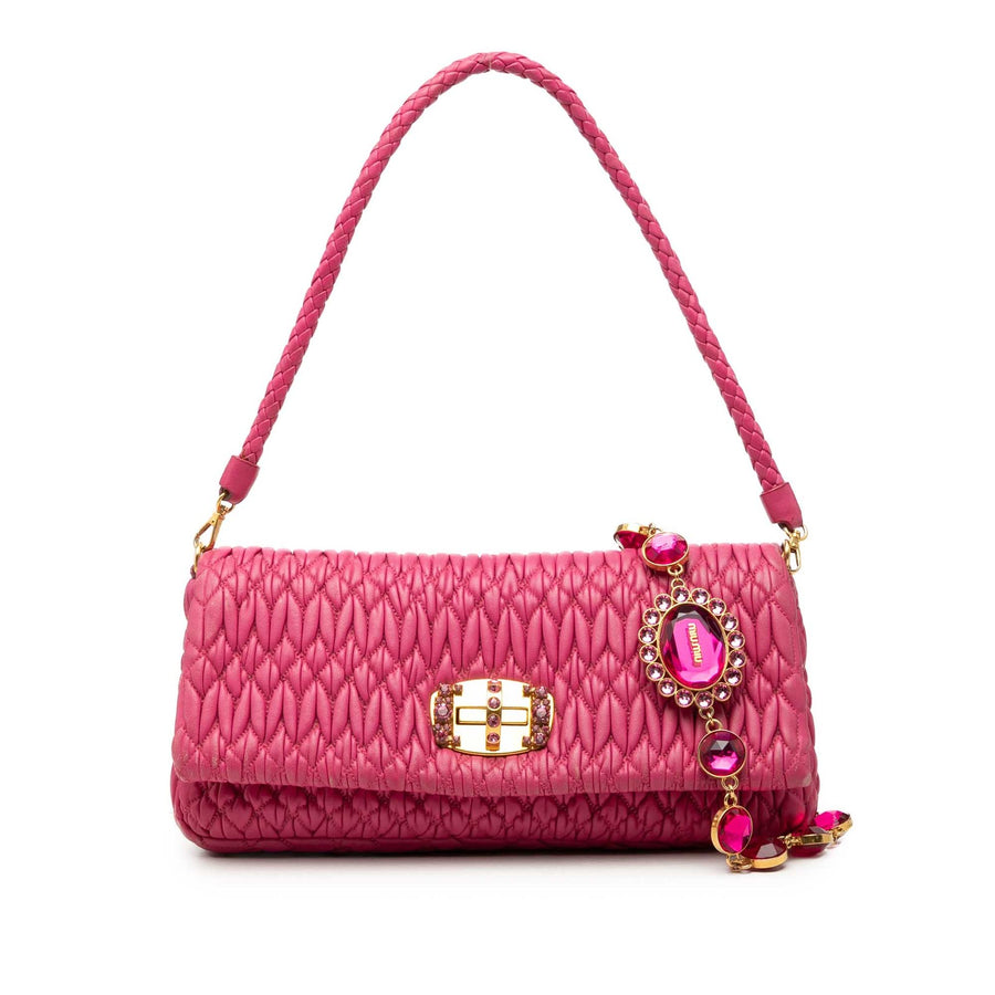 Miu Matelasse Nappa Crystal