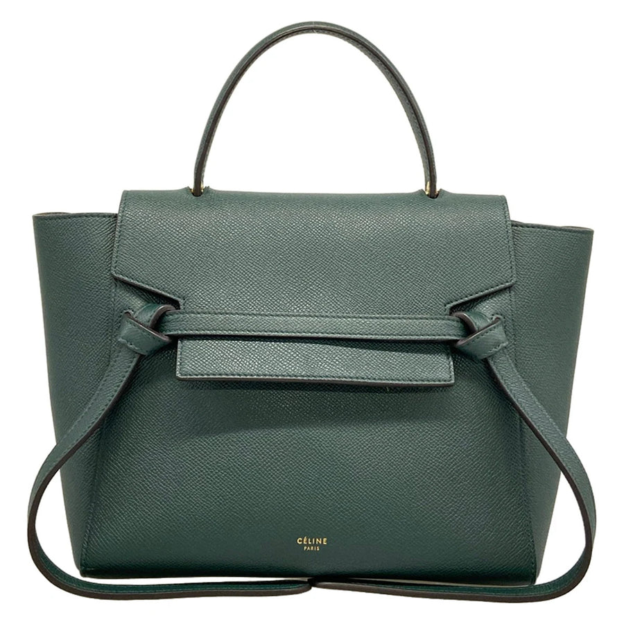 Celine Belt Bag Micro Dark Green Leather