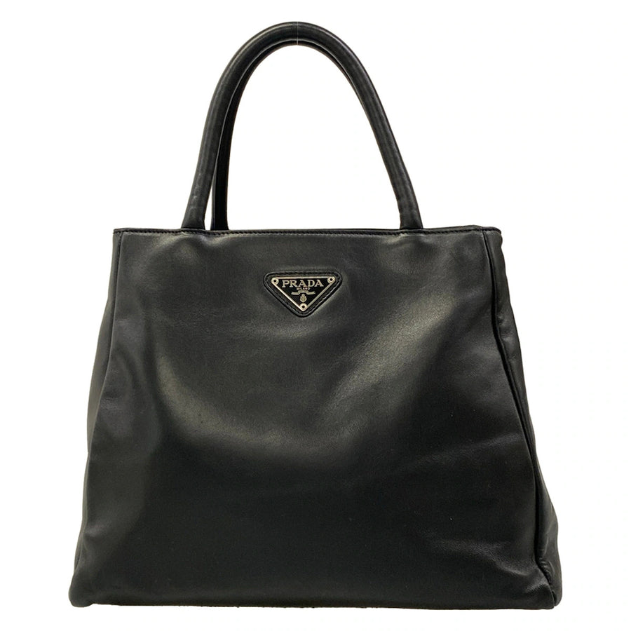 Prada Black Leather Tote Bag