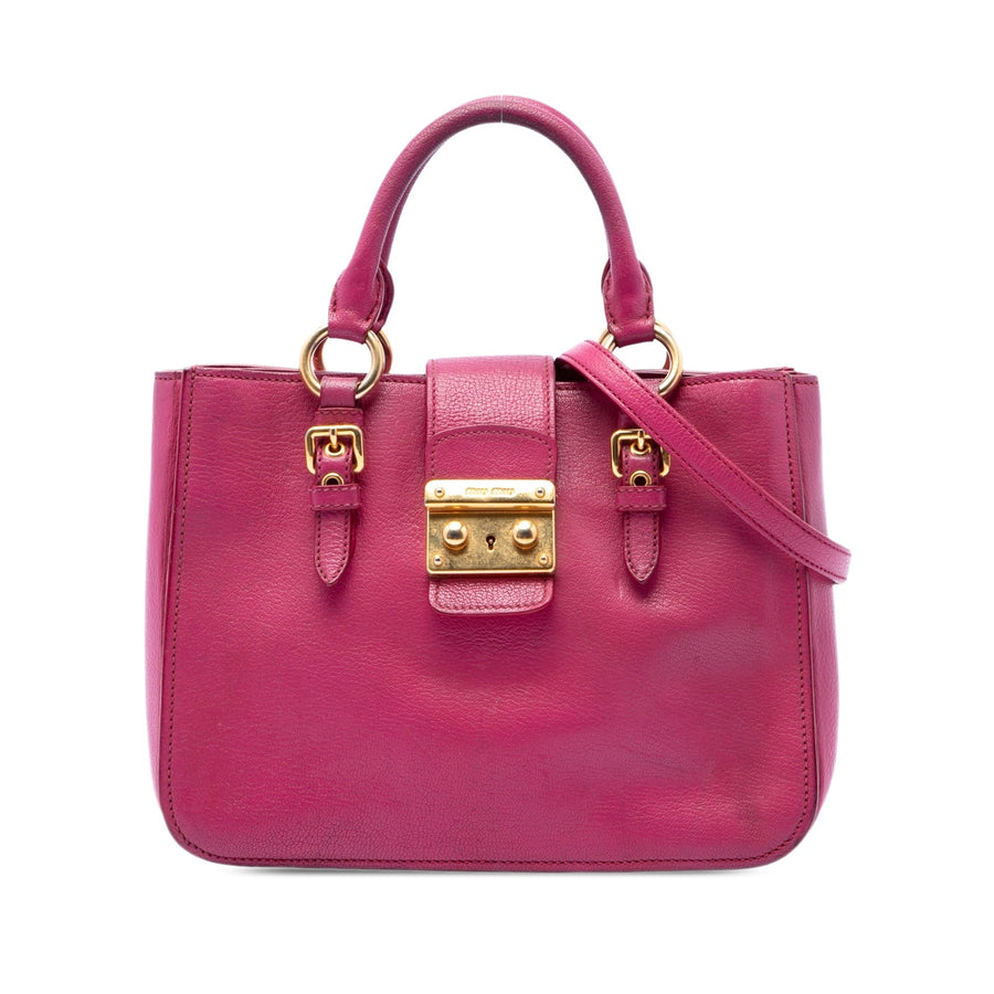 Miu Goatskin Madras Satchel Pre-