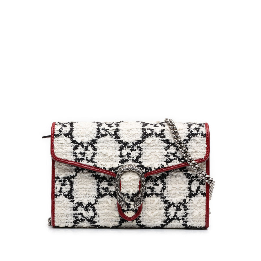 Gucci Gg Tweed Dionysus Wallet On Chain