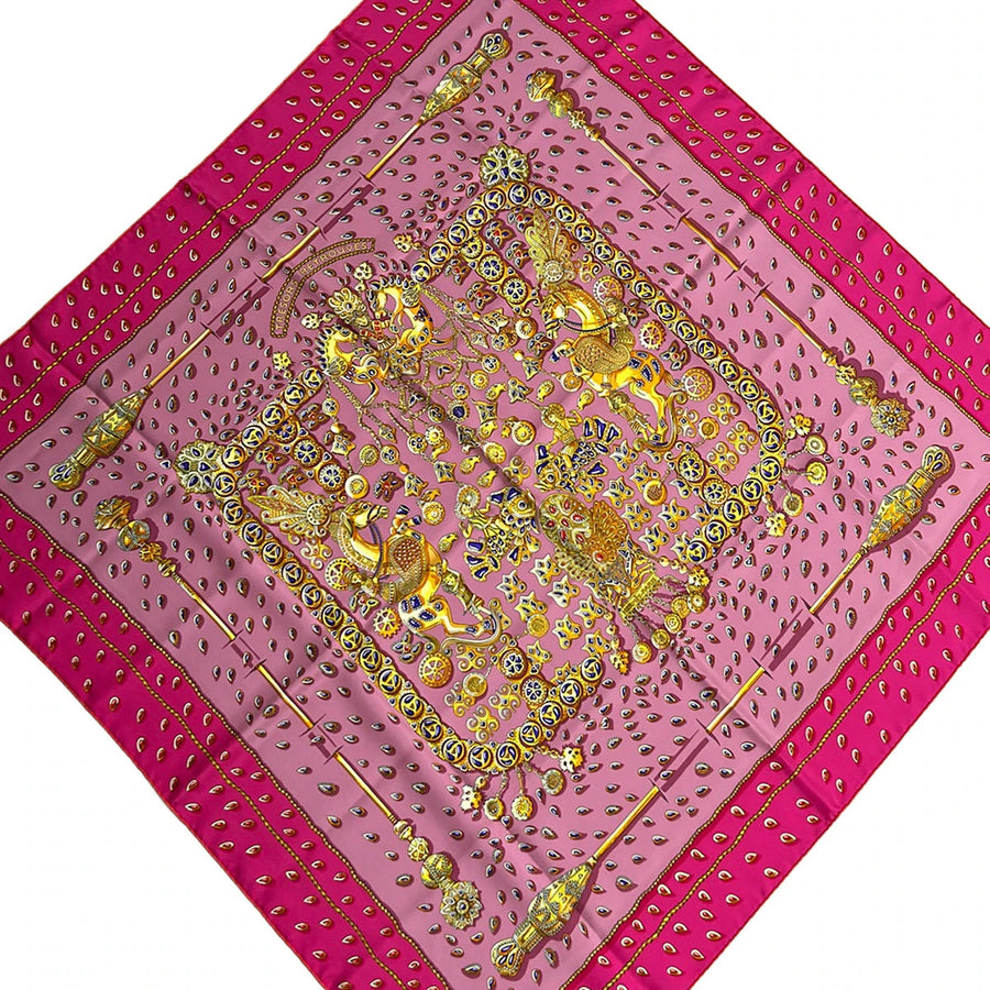 Hermes Carre 90 Pink Gold Scarf